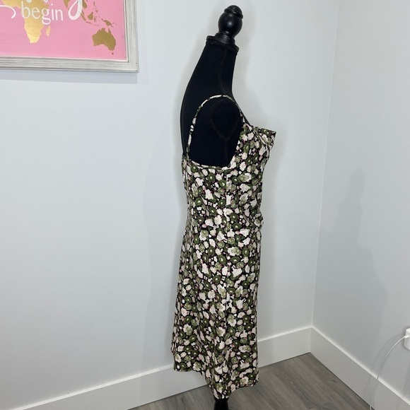 VERO MODA Helen Cowl Neck Recycled Polyester Slip Dress in Ivy Green - Picture 4 of 9